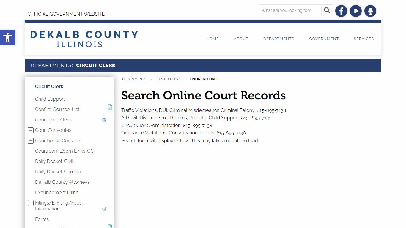 Search Online Court Records - DeKalb County, Illinois